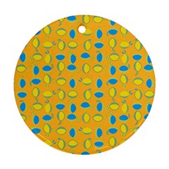 Lemons Ongoing Pattern Texture Ornament (round)