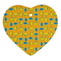 Lemons Ongoing Pattern Texture Ornament (heart)