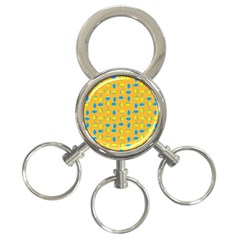 Lemons Ongoing Pattern Texture 3-ring Key Chains by Mariart