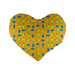 Lemons Ongoing Pattern Texture Standard 16  Premium Flano Heart Shape Cushions Front