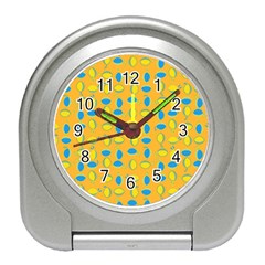 Lemons Ongoing Pattern Texture Travel Alarm Clock by Mariart