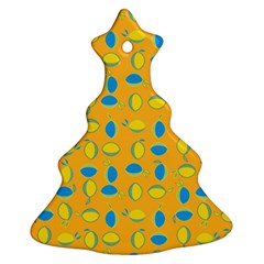 Lemons Ongoing Pattern Texture Christmas Tree Ornament (two Sides)