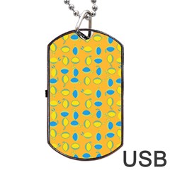 Lemons Ongoing Pattern Texture Dog Tag Usb Flash (one Side)