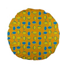 Lemons Ongoing Pattern Texture Standard 15  Premium Round Cushions by Mariart