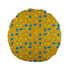 Lemons Ongoing Pattern Texture Standard 15  Premium Flano Round Cushions by Mariart