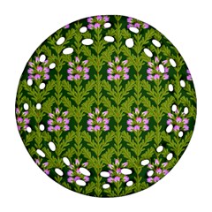 Pattern Nature Texture Heather Ornament (round Filigree)