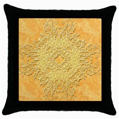 Elegant Decorative Floral Design Throw Pillow Case (black) by FantasyWorld7