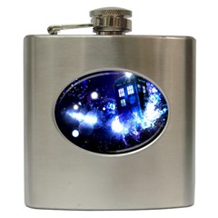 Tardis Background Space Hip Flask (6 Oz)