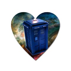 The Police Box Tardis Time Travel Device Used Doctor Who Heart Magnet