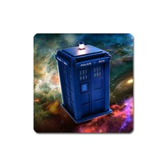 The Police Box Tardis Time Travel Device Used Doctor Who Square Magnet