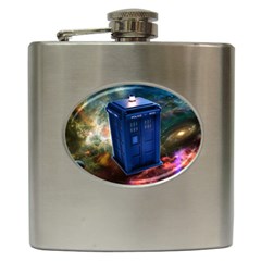 The Police Box Tardis Time Travel Device Used Doctor Who Hip Flask (6 Oz)