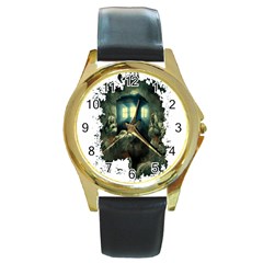 Time Machine Doctor Who Round Gold Metal Watch