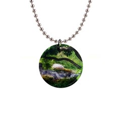 Chicago Garden Of The Phoenix 1  Button Necklace by Riverwoman
