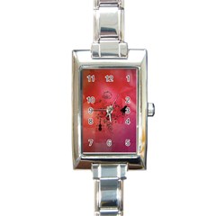 Decorative Clef With Piano And Guitar Rectangle Italian Charm Watch by FantasyWorld7