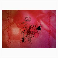 Decorative Clef With Piano And Guitar Large Glasses Cloth by FantasyWorld7