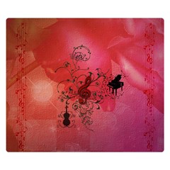Decorative Clef With Piano And Guitar Double Sided Flano Blanket (small)  by FantasyWorld7