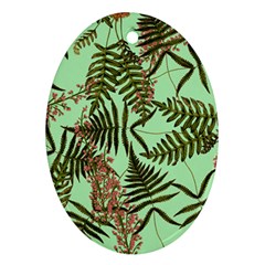 Fern Green Oval Ornament (two Sides)