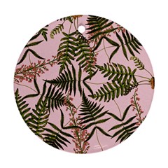 Fern Pink Round Ornament (two Sides) by snowwhitegirl