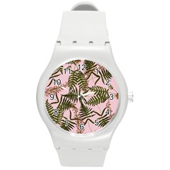 Fern Pink Round Plastic Sport Watch (m) by snowwhitegirl