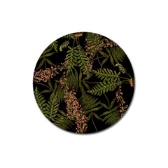 Fern Black Magnet 3  (round) by snowwhitegirl