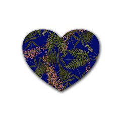 Fern Blue Heart Coaster (4 Pack) 