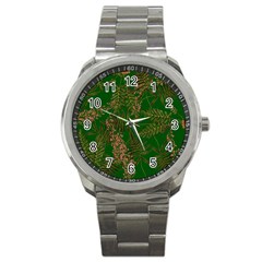 Fern Dark Green Sport Metal Watch