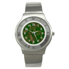 Fern Dark Green Stainless Steel Watch by snowwhitegirl