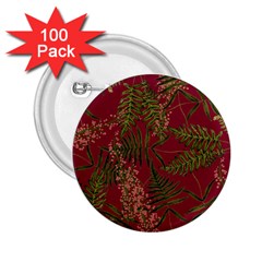 Fern Red 2 25  Buttons (100 Pack)  by snowwhitegirl