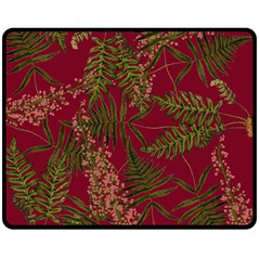 Fern Red Double Sided Fleece Blanket (medium)  by snowwhitegirl