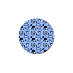 Dog Pattern Blue Golf Ball Marker