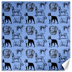 Dog Pattern Blue Canvas 12  X 12 