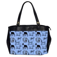 Dog Pattern Blue Oversize Office Handbag (2 Sides) by snowwhitegirl