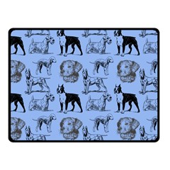 Dog Pattern Blue Fleece Blanket (small)