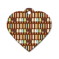 Candy Popsicles Brown Dog Tag Heart (two Sides)