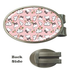 Vintage Lamb Pattern Pink Money Clips (oval)  by snowwhitegirl