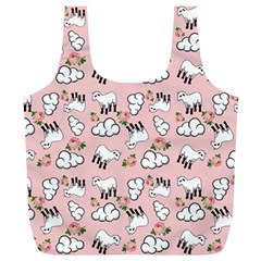 Vintage Lamb Pattern Pink Full Print Recycle Bag (xl) by snowwhitegirl
