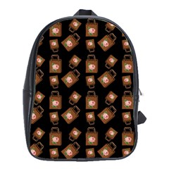 Shopping Bag Pattern Black School Bag (large)