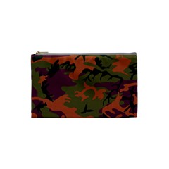 Camouflage Orange Cosmetic Bag (small) by snowwhitegirl
