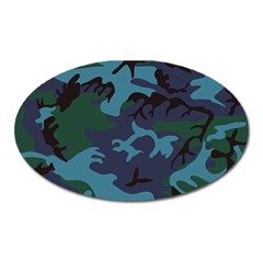 Camouflage Blue Oval Magnet