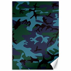 Camouflage Blue Canvas 12  X 18  by snowwhitegirl