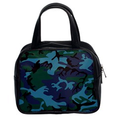 Camouflage Blue Classic Handbag (two Sides) by snowwhitegirl