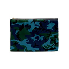 Camouflage Blue Cosmetic Bag (medium) by snowwhitegirl