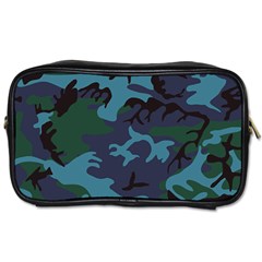 Camouflage Blue Toiletries Bag (one Side) by snowwhitegirl