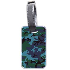 Camouflage Blue Luggage Tags (two Sides) by snowwhitegirl