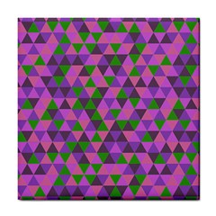 Retro Pink Purple Geometric Pattern Tile Coasters by snowwhitegirl