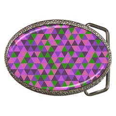 Retro Pink Purple Geometric Pattern Belt Buckles