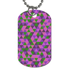 Retro Pink Purple Geometric Pattern Dog Tag (two Sides) by snowwhitegirl