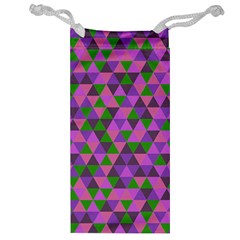 Retro Pink Purple Geometric Pattern Jewelry Bag by snowwhitegirl