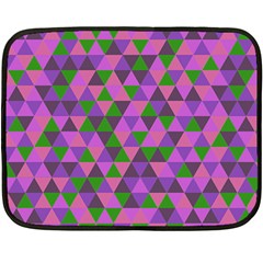 Retro Pink Purple Geometric Pattern Fleece Blanket (mini) by snowwhitegirl