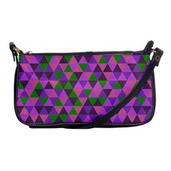 Retro Pink Purple Geometric Pattern Shoulder Clutch Bag by snowwhitegirl